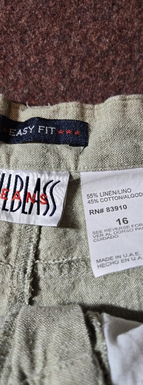 Vintage Bill Blass Linen Blend Trousers In Light Green Size 16 - Picture 4 of 15